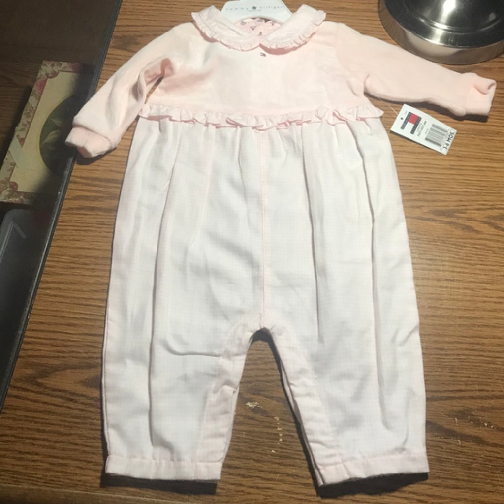 Tommy Hilfiger Long Sleeve Pink Romper 3-6m Nwt